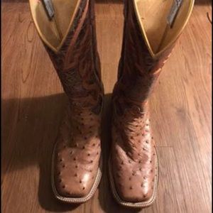 Anderson bean ostrich square toe boots . Size 8 .